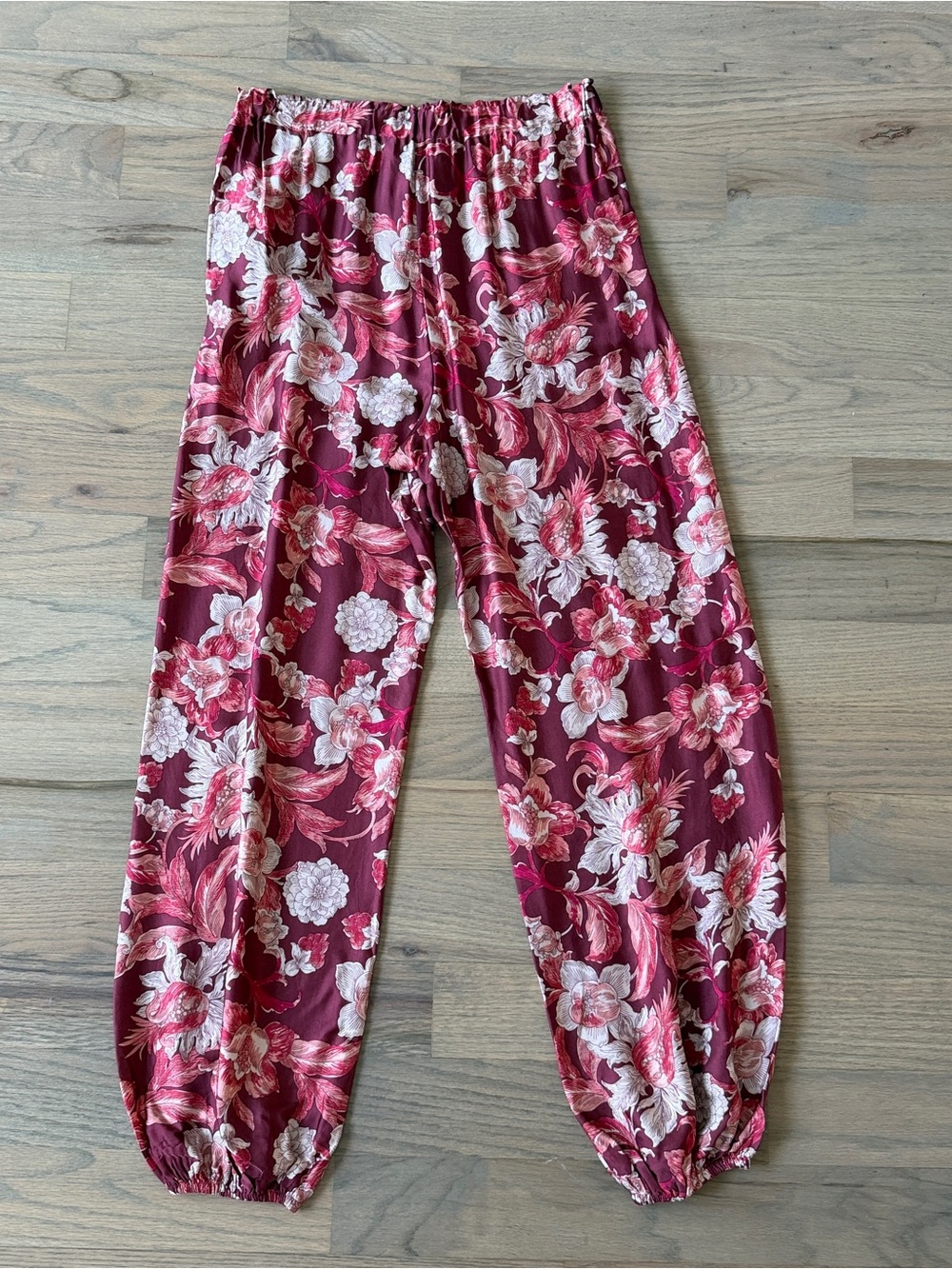 Zara Woman Satin Floral Harem Balloon Pants M - Picture 12 of 13